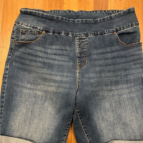 Unbranded Pants - Dark Wash Blue Stretch Pull-On Denim Shorts